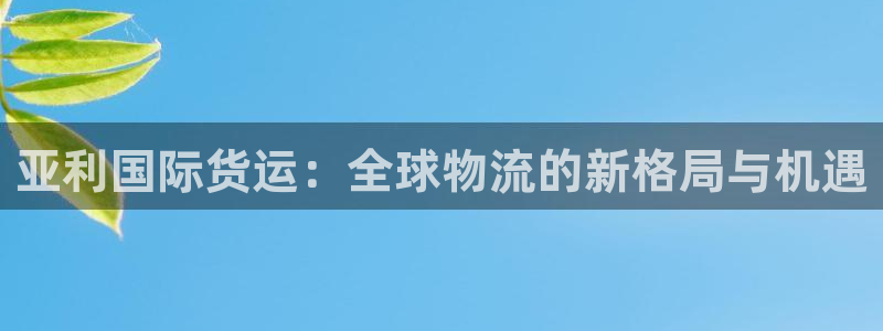 okpay钱包最新下载地址：亚利国际货运：全球物流的新格